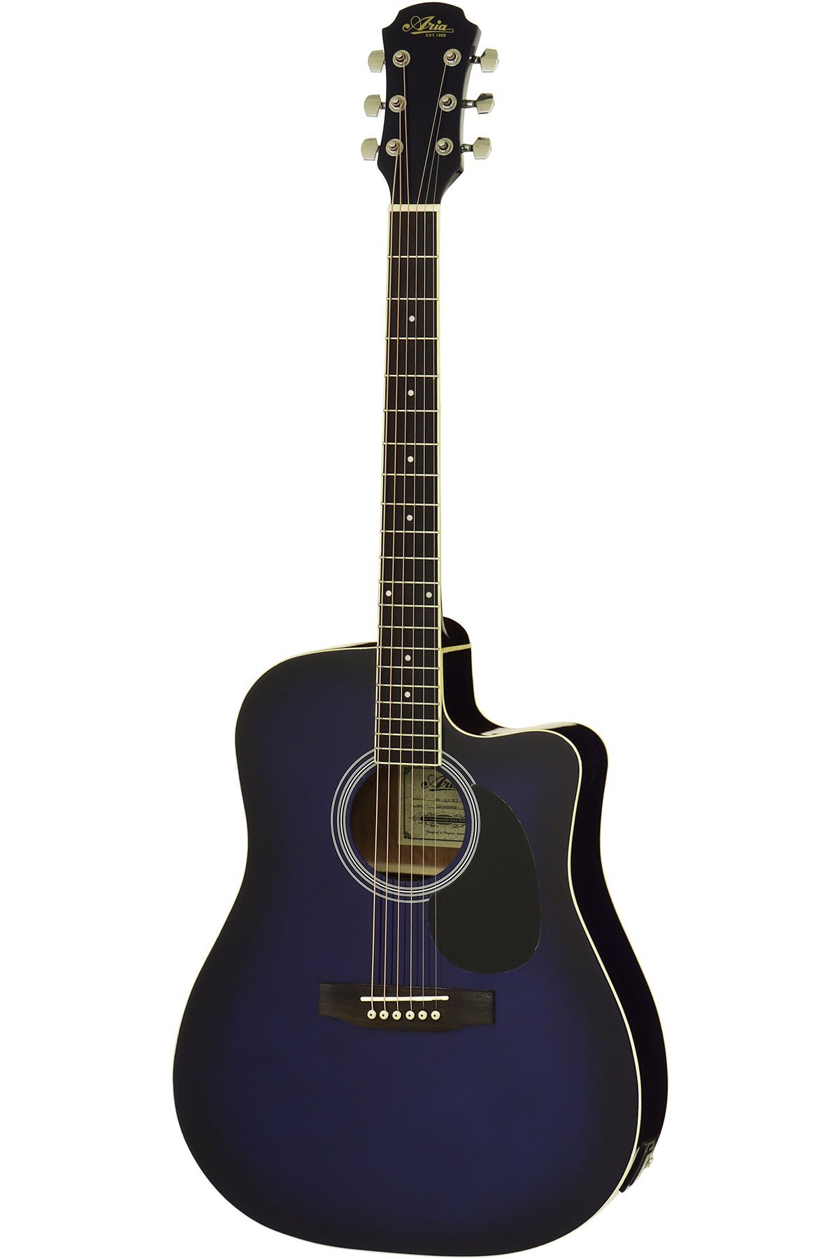 Aria AWN15CEBLS Cutaway Elektro Akustik Gitar