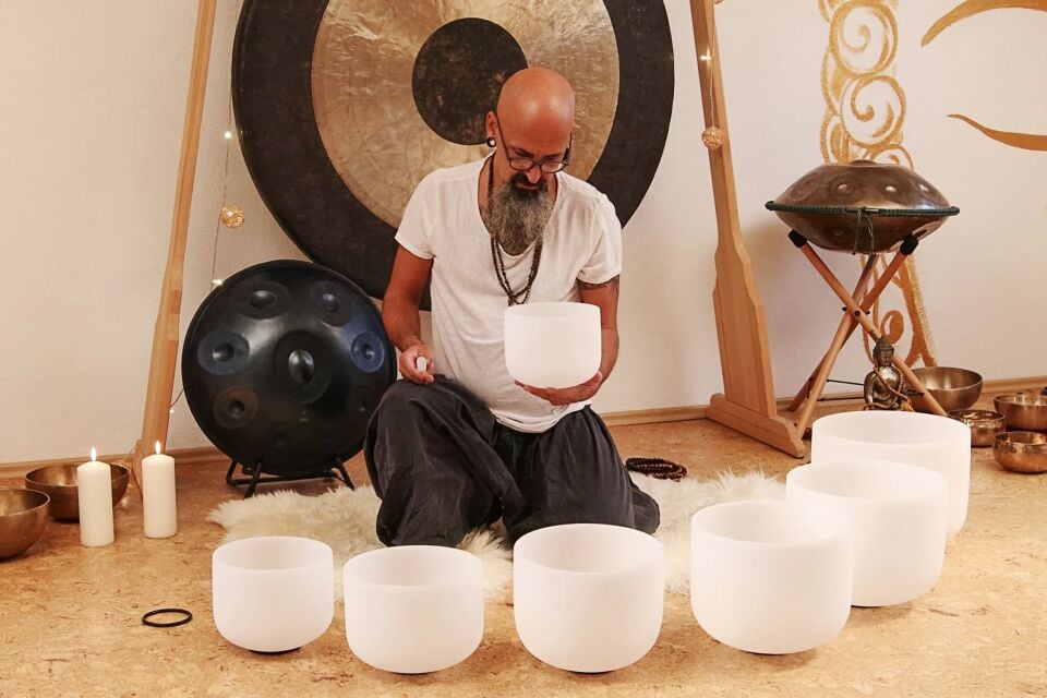 Sela ~33cm Buzlu Kristal Tibet Kasesi 440Hz Re (SECF13D)