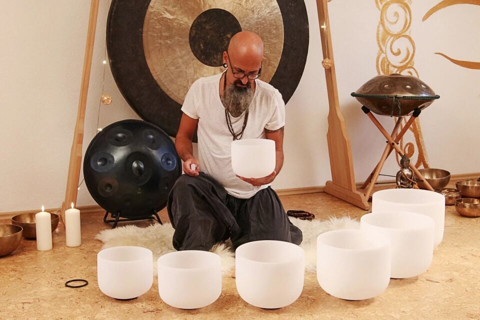 Sela ~25cm Buzlu Kristal Tibet Kasesi Re 432Hz Re (SECFU10D)