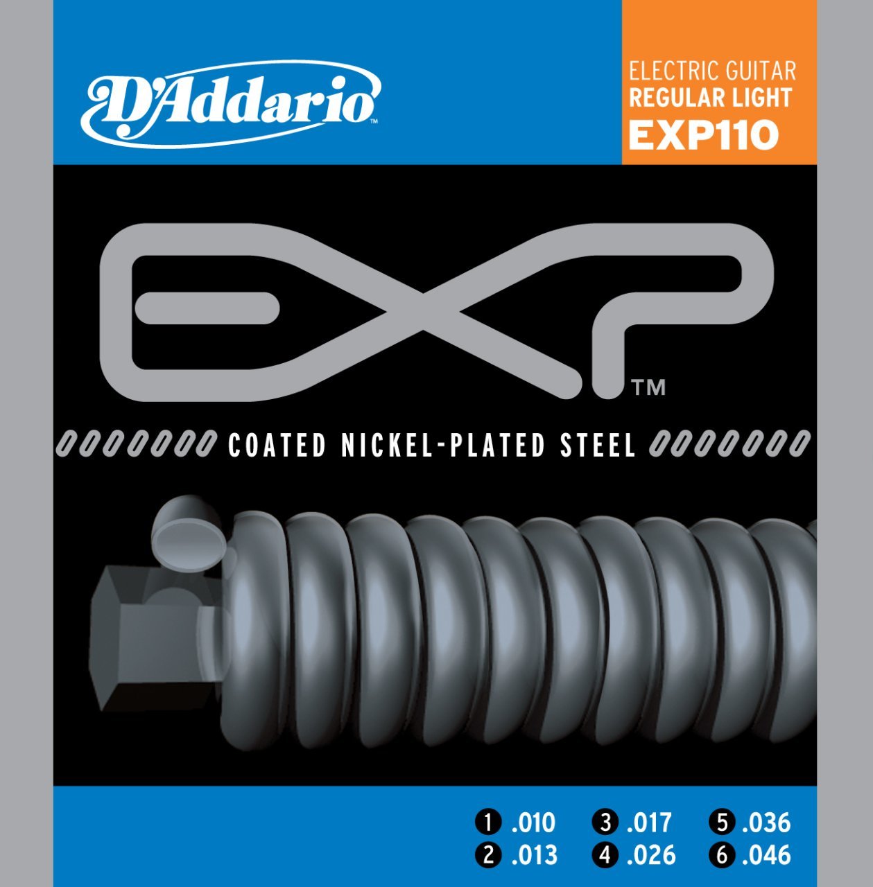 Daddario EXP110 Tel Set Elektro Kaplamalı Reg.Lite 010