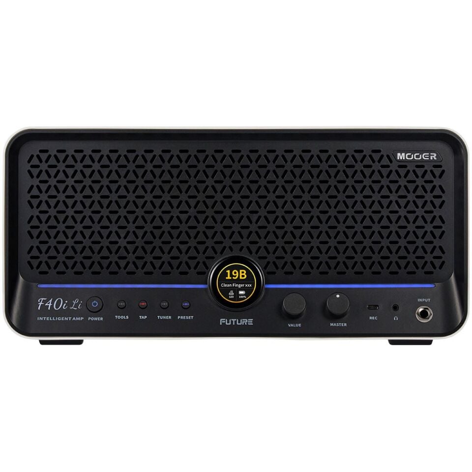 Mooer F40iLI/SWH Şarjlı 40W Stereo Akıllı Gitar Amfisi Snowfall White