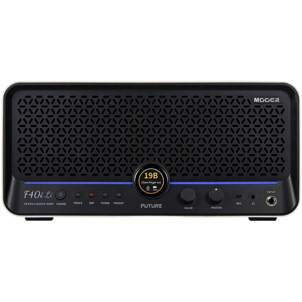Mooer F40iLI/SWH Şarjlı 40W Stereo Akıllı Gitar Amfisi Snowfall White