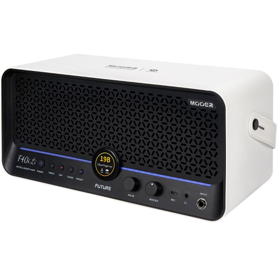Mooer F40iLI/SWH Şarjlı 40W Stereo Akıllı Gitar Amfisi Snowfall White
