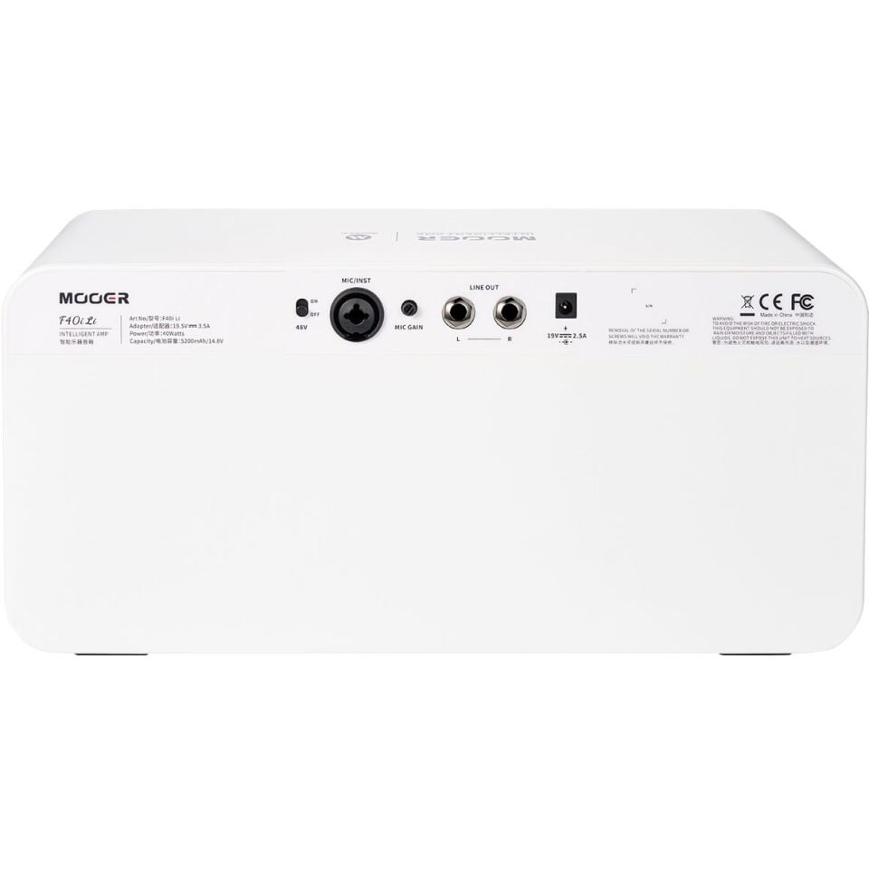 Mooer F40iLI/SWH Şarjlı 40W Stereo Akıllı Gitar Amfisi Snowfall White
