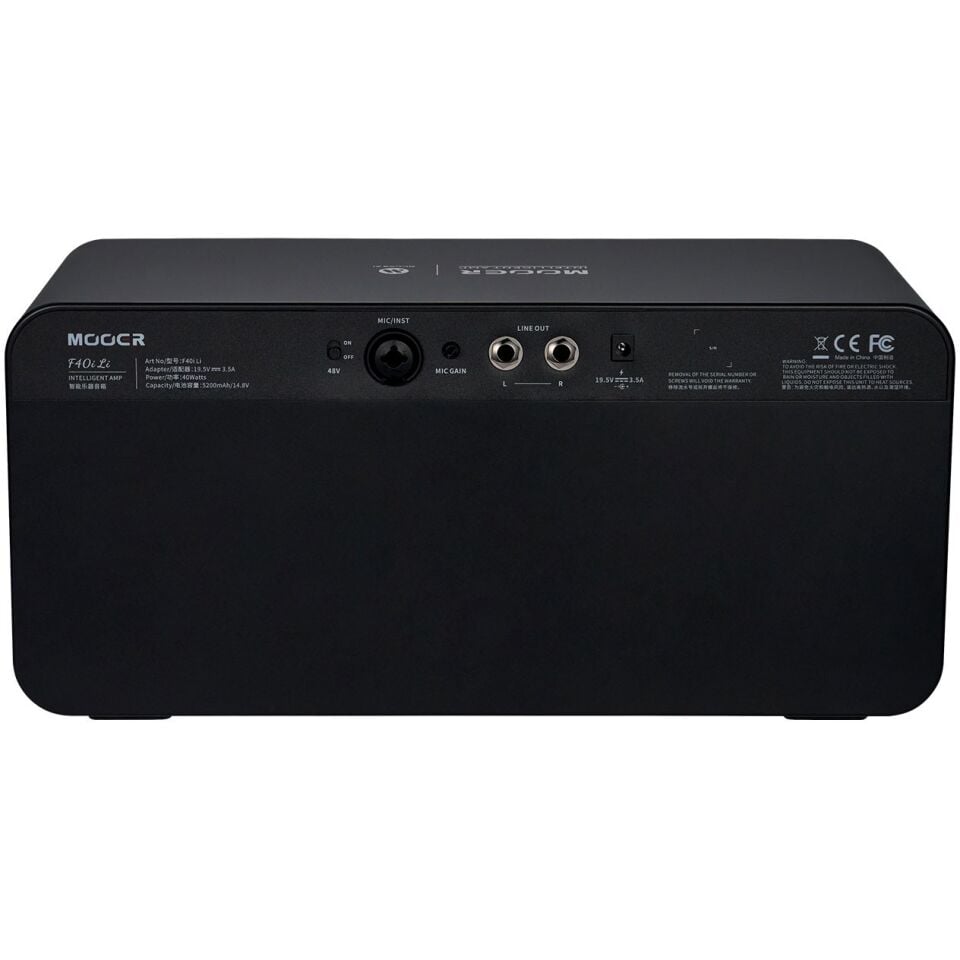 Mooer F40iLI/PB Şarjlı 40W Stereo Akıllı Gitar Amfisi Phantom Black