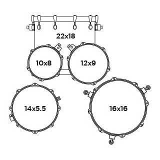 Mapex Armory Davul Seti 22+10+12+16+14S (AR529SVL)