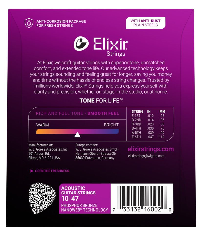 Elixir 010-047 Fosfor Bronz Akustik Gitar Teli (16002)