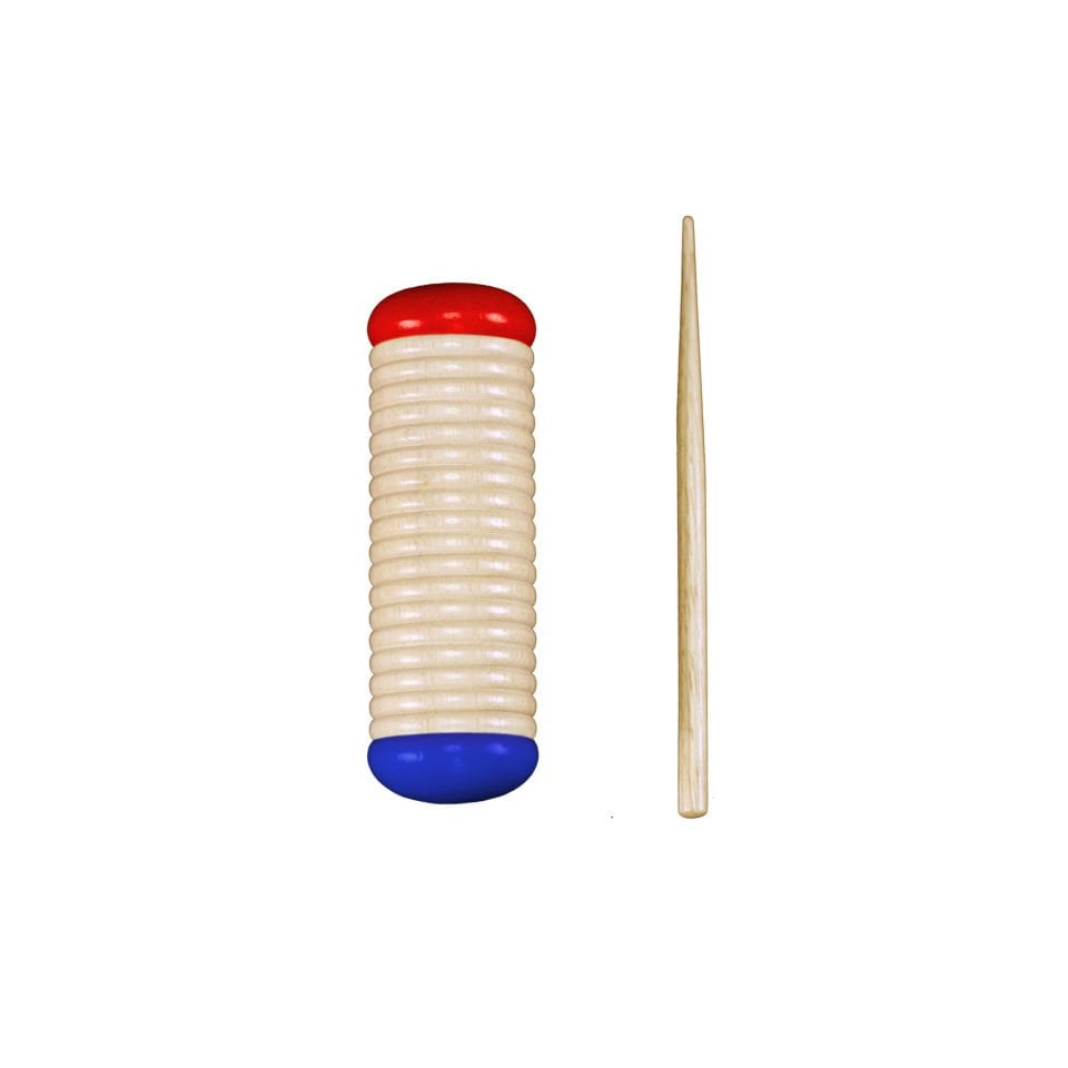 IQ Plus Kırmızı & Mavi Ahşap Guiro Shaker