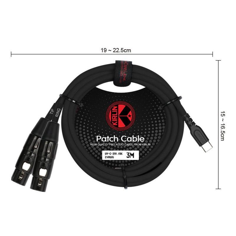 Kirlin 3mt. Type C - 2 x XLR F (TIP/RING) Kablo