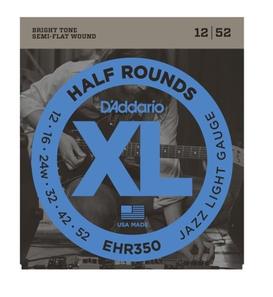 Daddario EHR350 Elektro Tel Set Half Round Jazz Lite 12 52