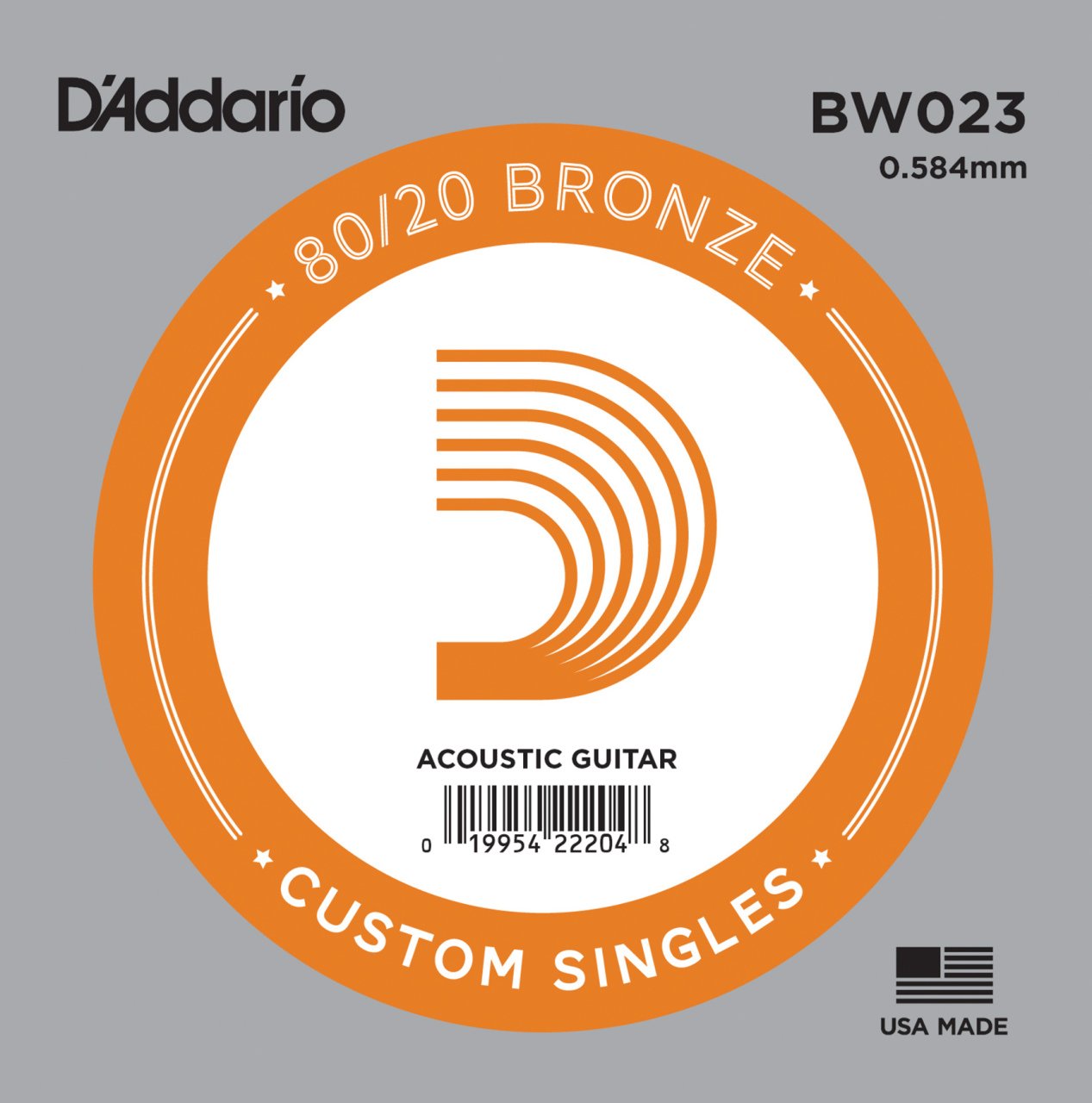 Daddario BW023 Akustik Tek Tel Bronze (Sol)