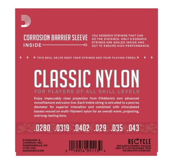 Daddario EJ27N Klasik Tel Set Naylon Normal Tension Silver