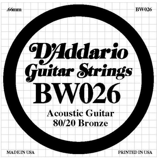 Daddario BW026 Single 80/20 Bronze WND 026