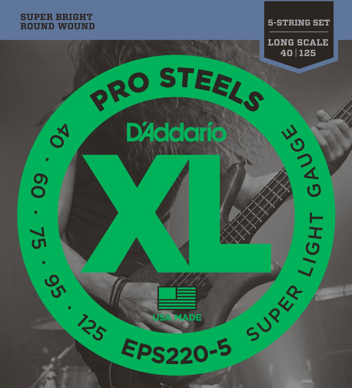 Daddario EPS2205 Bas Tel Set Prosteel 40125 5 Telli