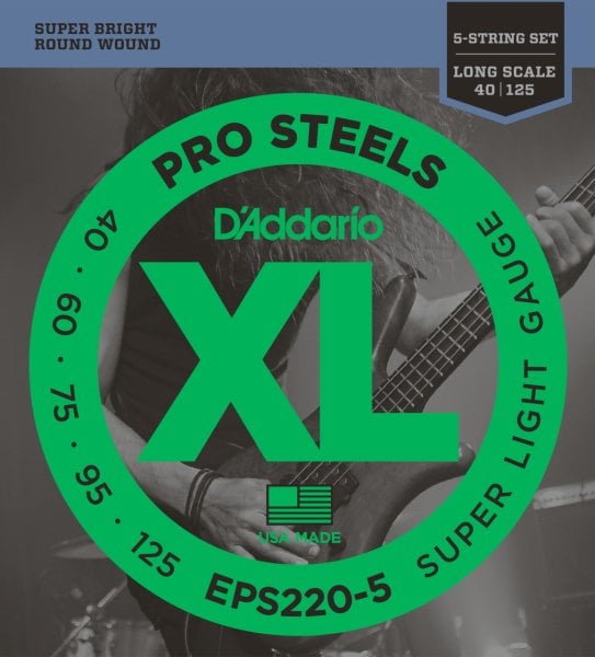 Daddario EPS2205 Bas Tel Set Prosteel 40125 5 Telli