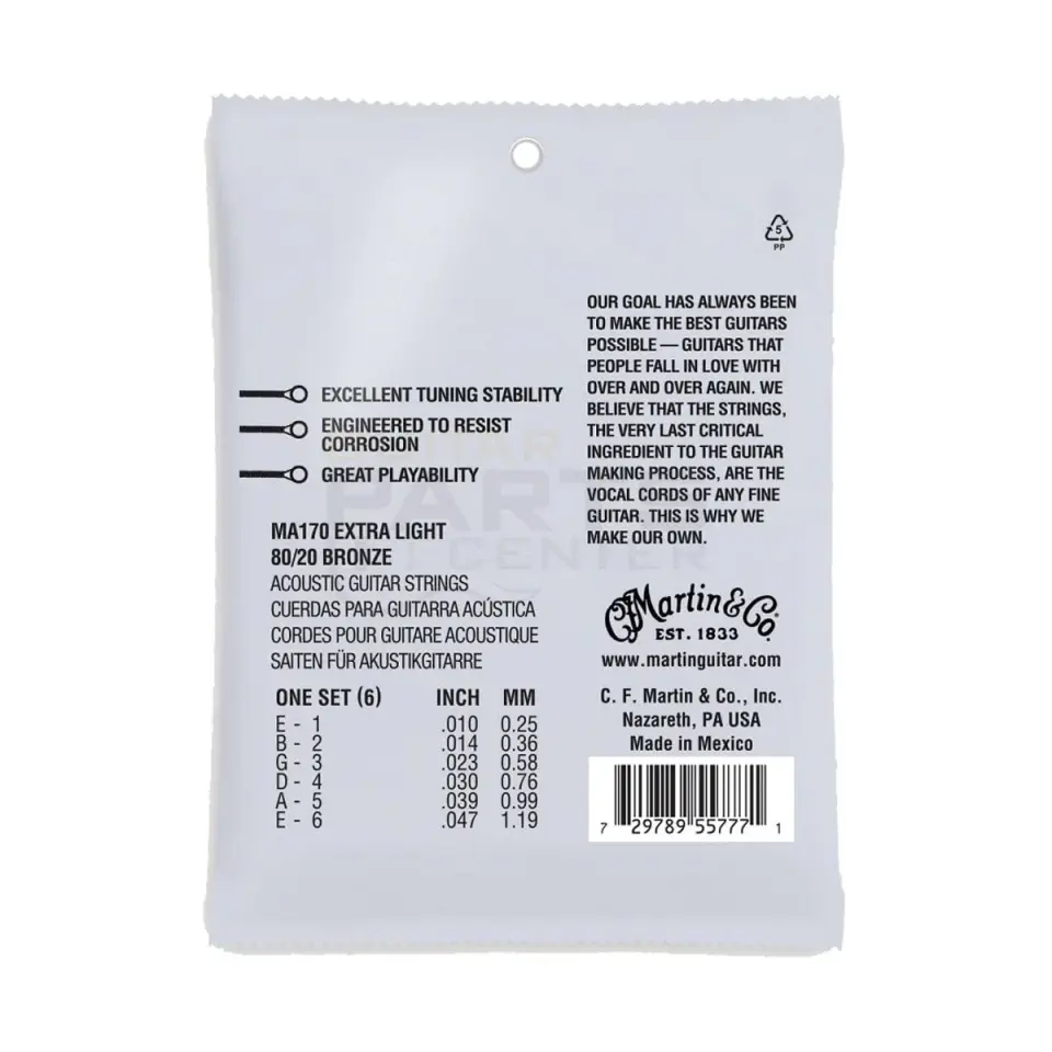 Martin 10-47 Authentic SP 80/20 Bronz Akustik Gitar Teli (MA170)