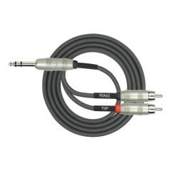 Kirlin LGY3442MBK 1/4 TRS - 2 x RCA Kablo 2 mt