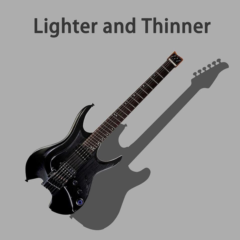 GTRS W800PBK Headless Multiscale Smart Gitar