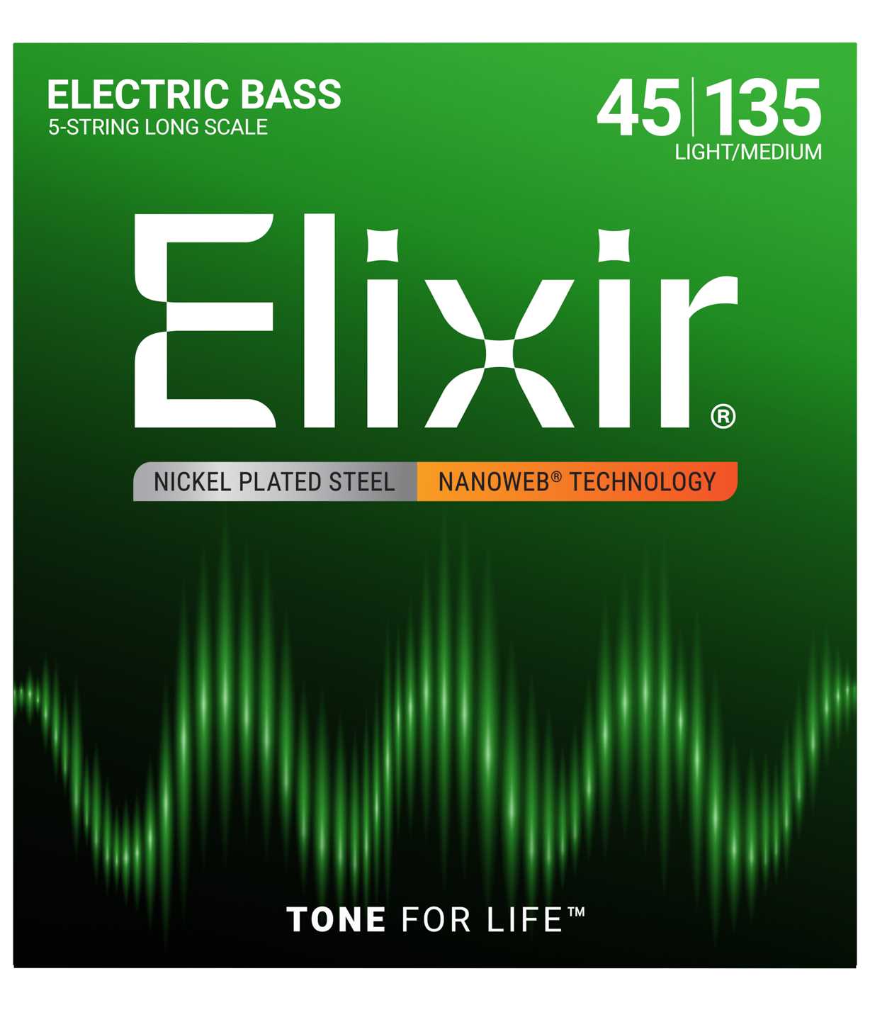 Elixir 45-135 Nanoweb 5 Telli Bas Gitar Tel Seti (14207)
