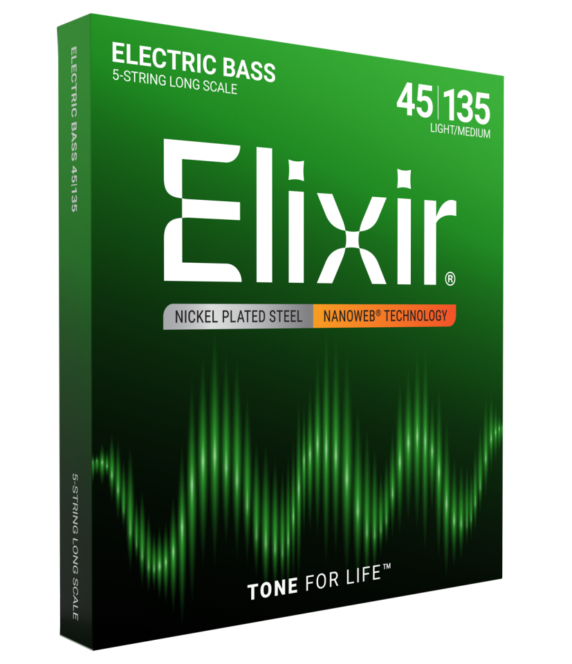 Elixir 45-135 Nanoweb 5 Telli Bas Gitar Tel Seti (14207)