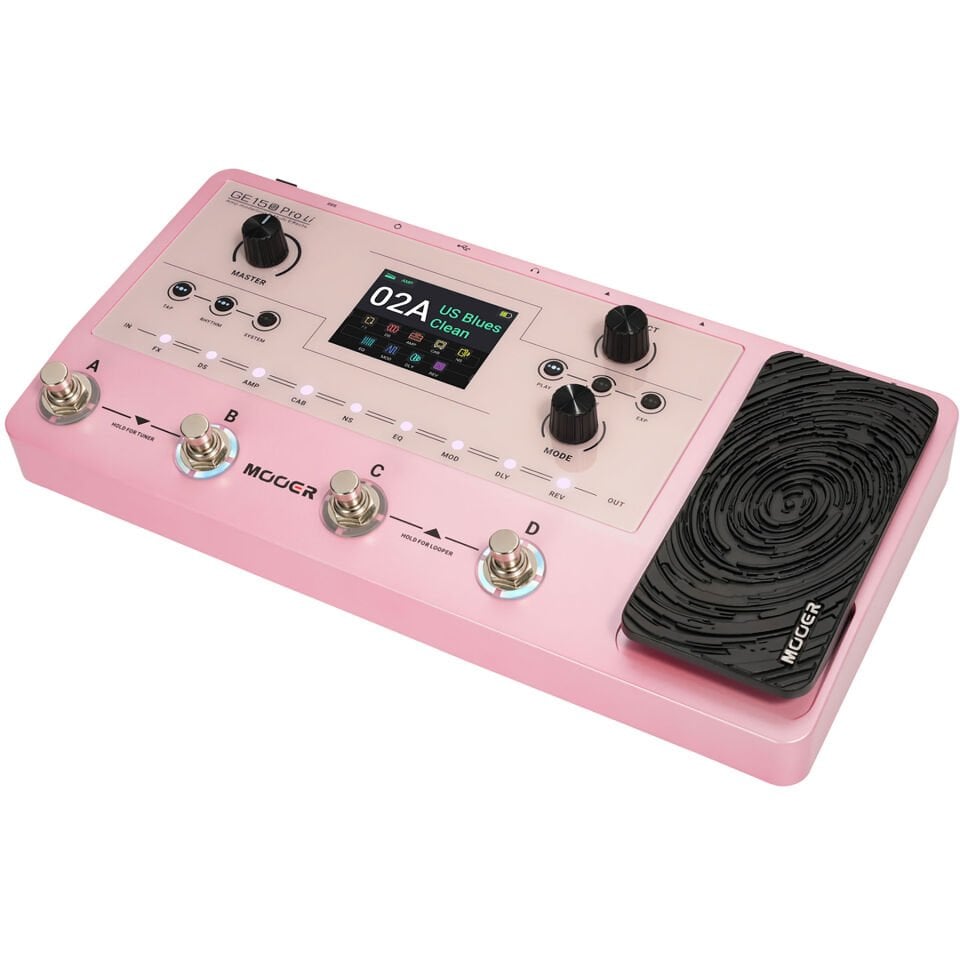 Mooer GE150 Pro (LIPK) Şarjlı Gitar Efekt Prosesörü (Pembe)