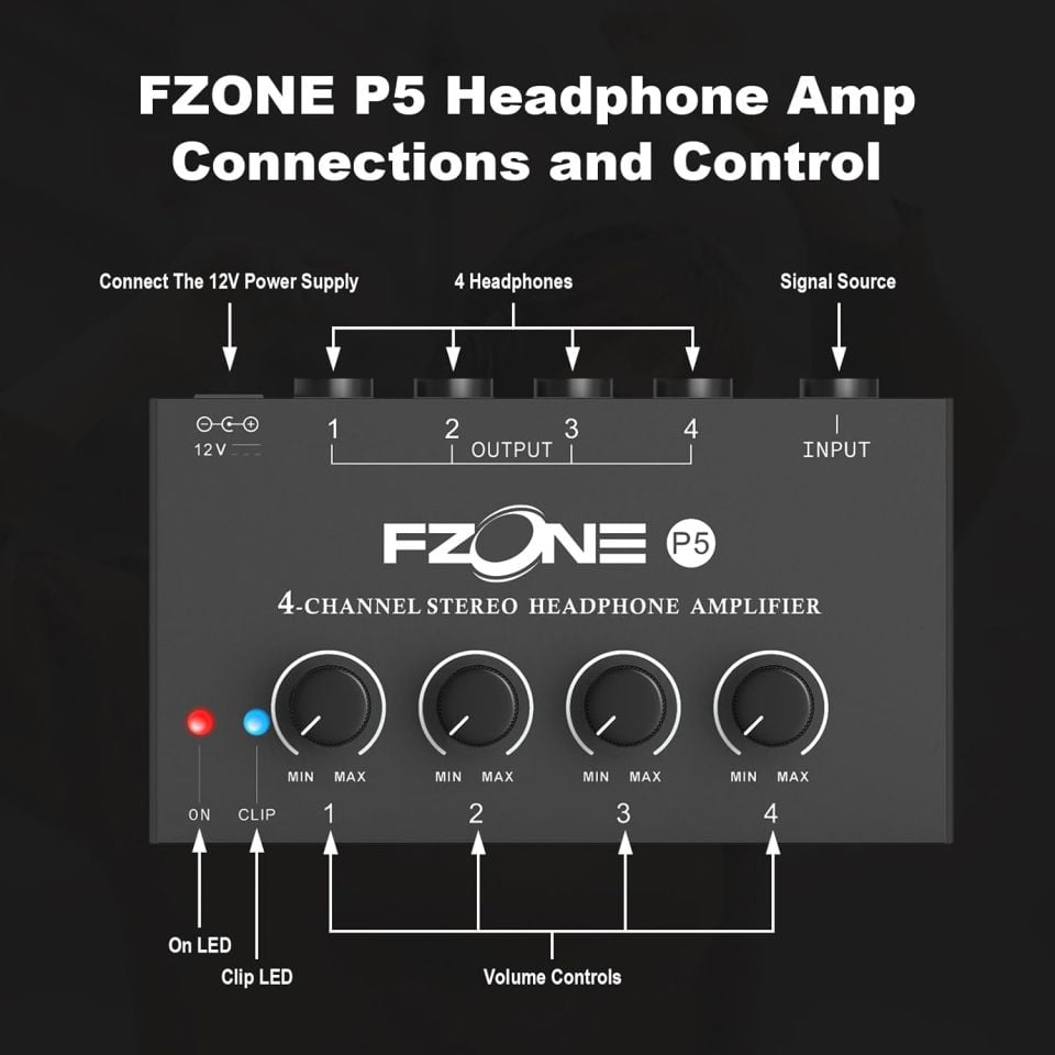 Fzone P5 Kulak İçi Monitor Kulaklık Amfisi (Siyah)