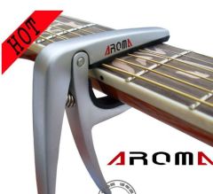 Aroma AC01 Akustik/Elektro Gitar Gümüş Renkli Capo