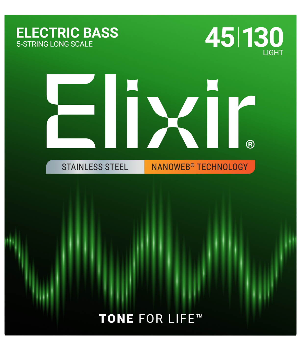 Elixir 045-130 Nanoweb Çelik Sarım 5 Telli Bas Gitar Tel Seti (14777)