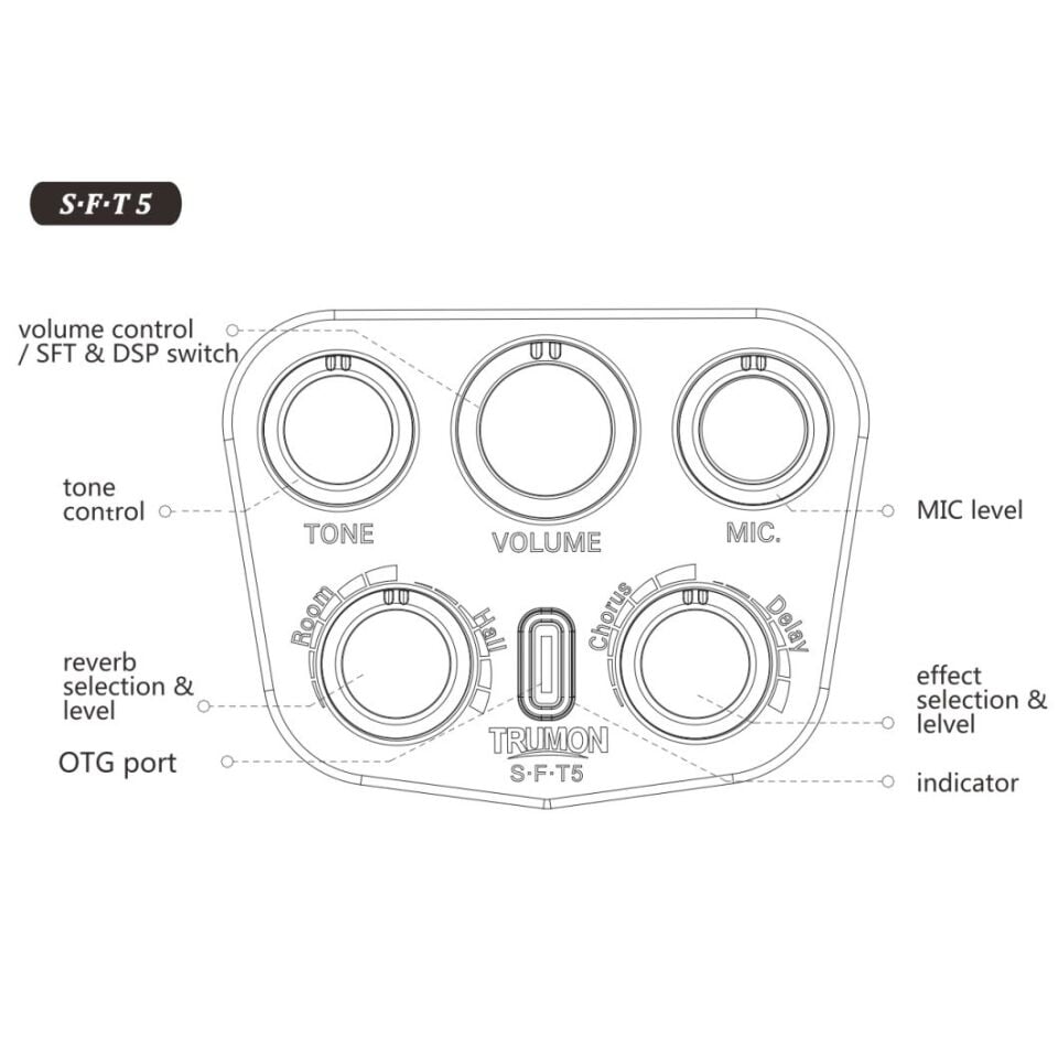 Trumon Wing 980TF-S5 Elektro Akustik Gitar