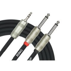 Kirlin Y362PRLBK 3.5MM TRS PLUS - 2*1/4'' Mono Düz Uç 2 Metre Kablo