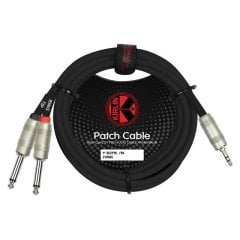 Kirlin Y362PRLBK 3.5MM TRS PLUS - 2*1/4'' Mono Düz Uç 2 Metre Kablo