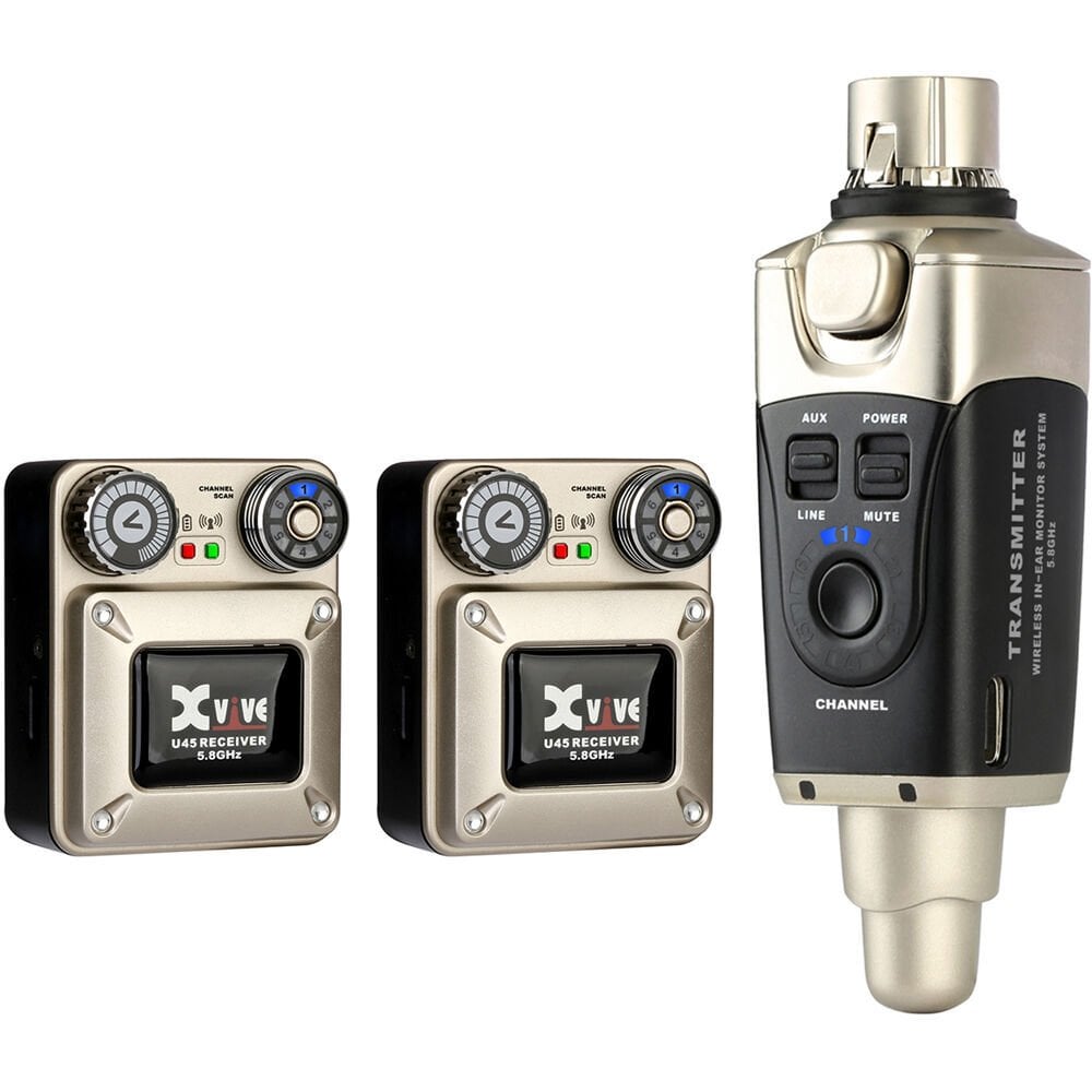 Xvive U45R2BK Çift Alıcılı 5.8GHz Kablosuz In Ear Monitör Sistemi