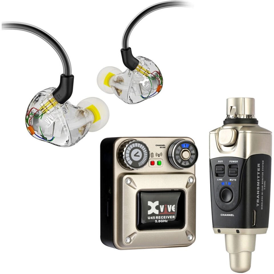 Xvive U45T9BK 5.8GHz Kablosuz In-Ear Monitör Sistemi (In-Ear Kulaklık Dahil)