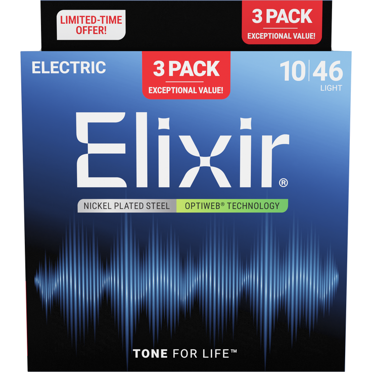 Elixir 010-046 Optiweb Elektro Gitar Teli Ekonomik 3'lü Set (16572)