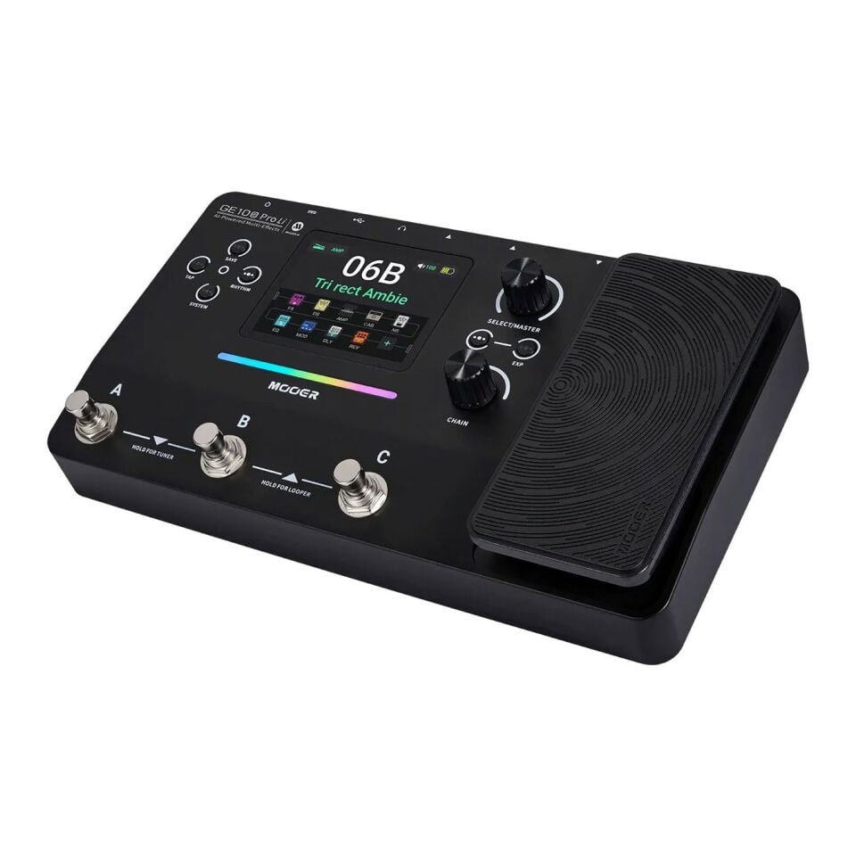 Mooer GE100PRO Li Şarjlı Gitar Efekt Prosesörü (AI ve MNRS/NAM Desteği)