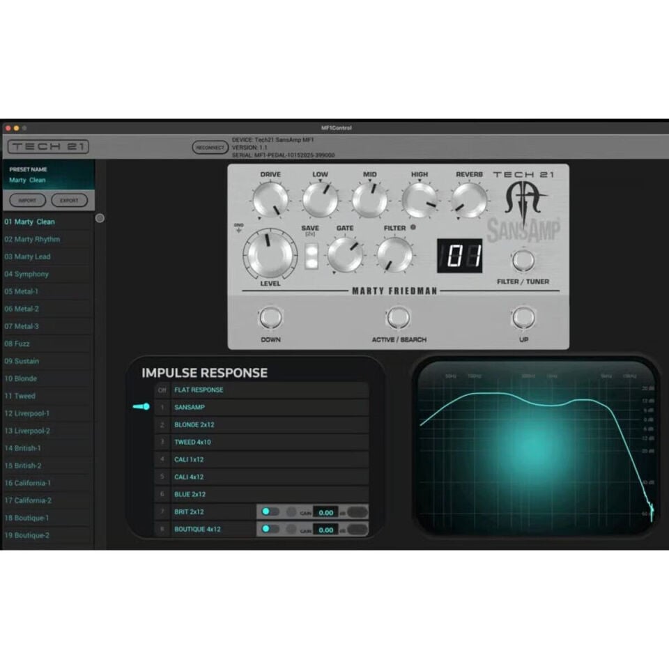 Tech 21 Marty Friedman Signature SansAmp Gitar Preamp Pedalı
