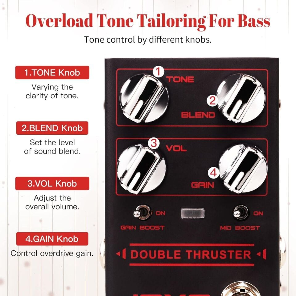 Joyo R-28 Bass Overdrive Pedalı Double Thruster