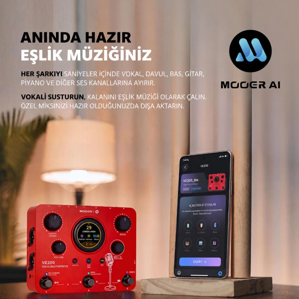 Mooer VE200RD Vokal Efekt Prosesörü