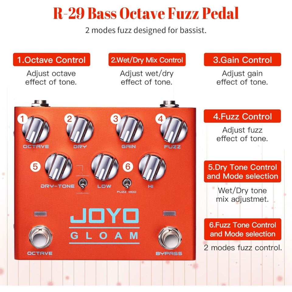 Joyo R-29 Gloam Octave Fuzz Pedalı