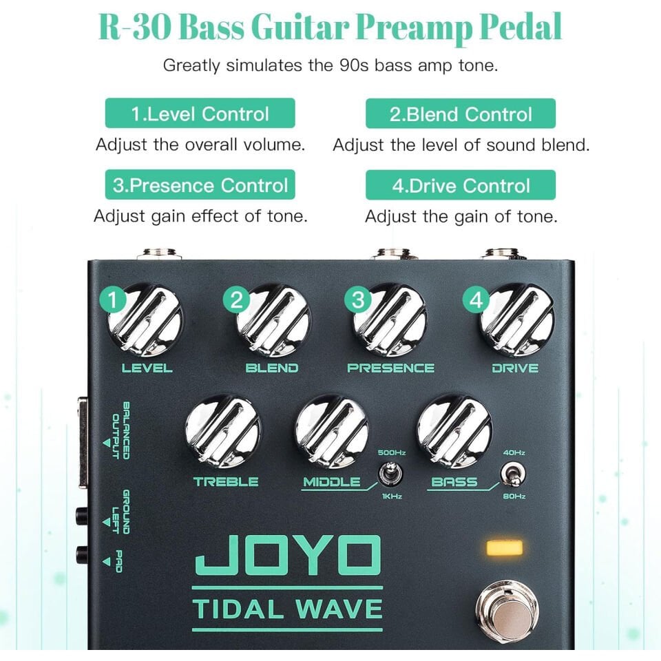 Joyo R30 Bass Preamp Pedalı (Tidal Wave)