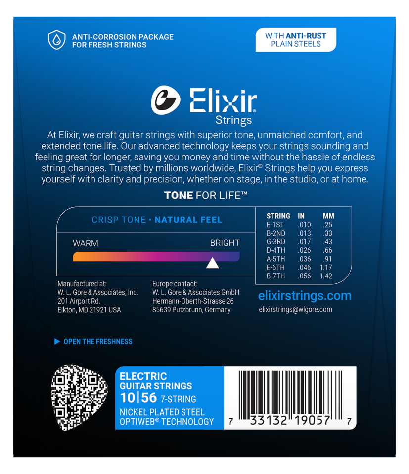 Elixir 010-56 Elektro Gitar 7 Telli Set (19057)