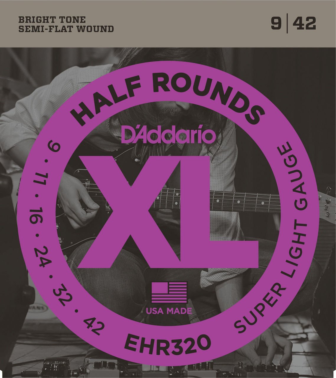 Daddario EHR320 Elektro Tel Set Half Round Super Light 009